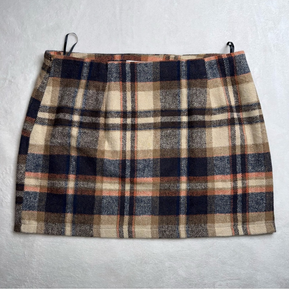 Plaid Tartan Wool Blend Lined Mini Skirt Preppy Academia. L12 Women’s Size XL